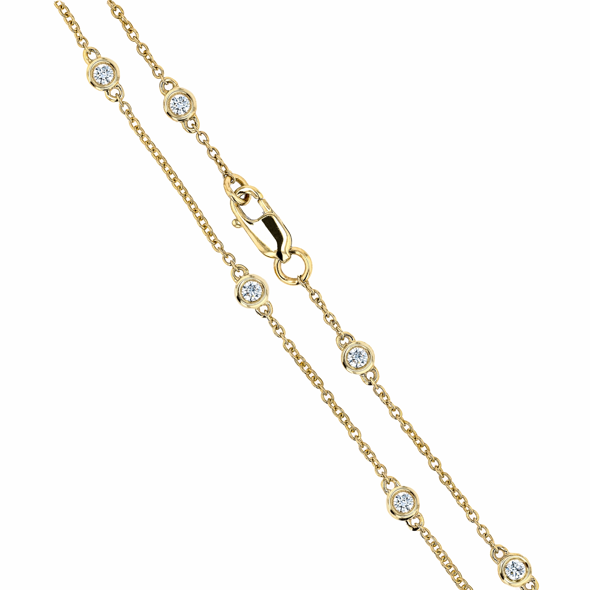 Personal Gift Winter Accent Round Lab Grown Diamond Seven Station Adjustable Necklace - 16 to 24 Inches