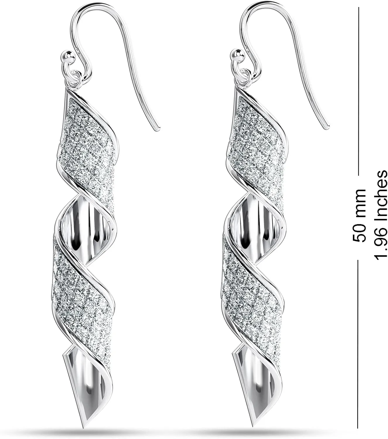 Charmsy 925 Sterling Silver Infinity Knot Twist French Wire Drop Dangle Earrings for Women