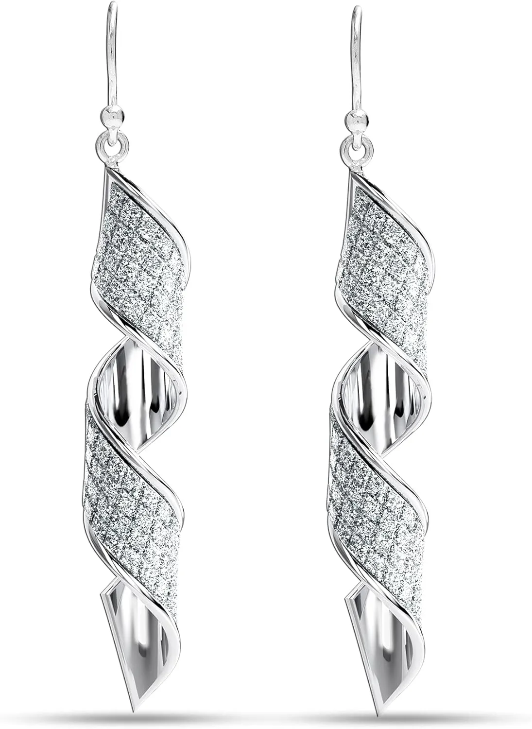 Charmsy 925 Sterling Silver Infinity Knot Twist French Wire Drop Dangle Earrings for Women