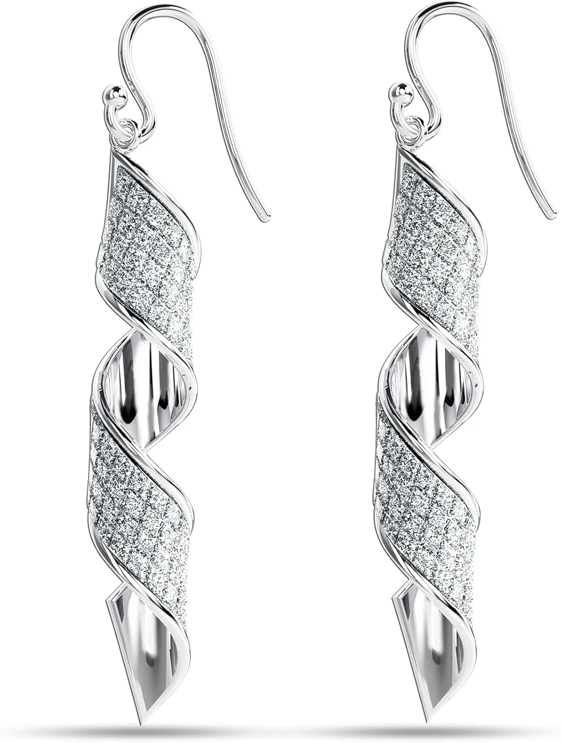 Charmsy 925 Sterling Silver Infinity Knot Twist French Wire Drop Dangle Earrings for Women