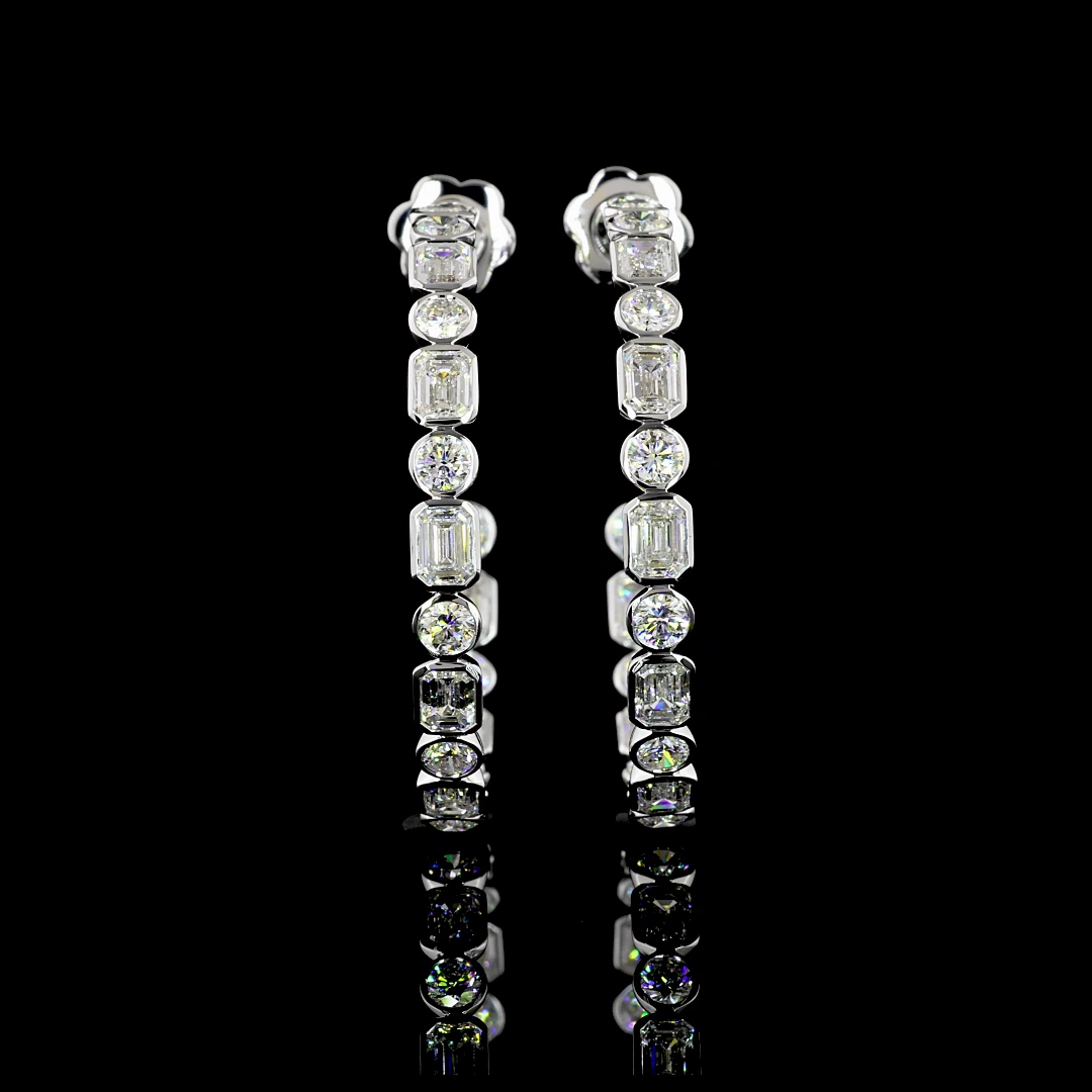 Retro Accent Ornate Choice 14K WHITE GOLDEarring Earrings