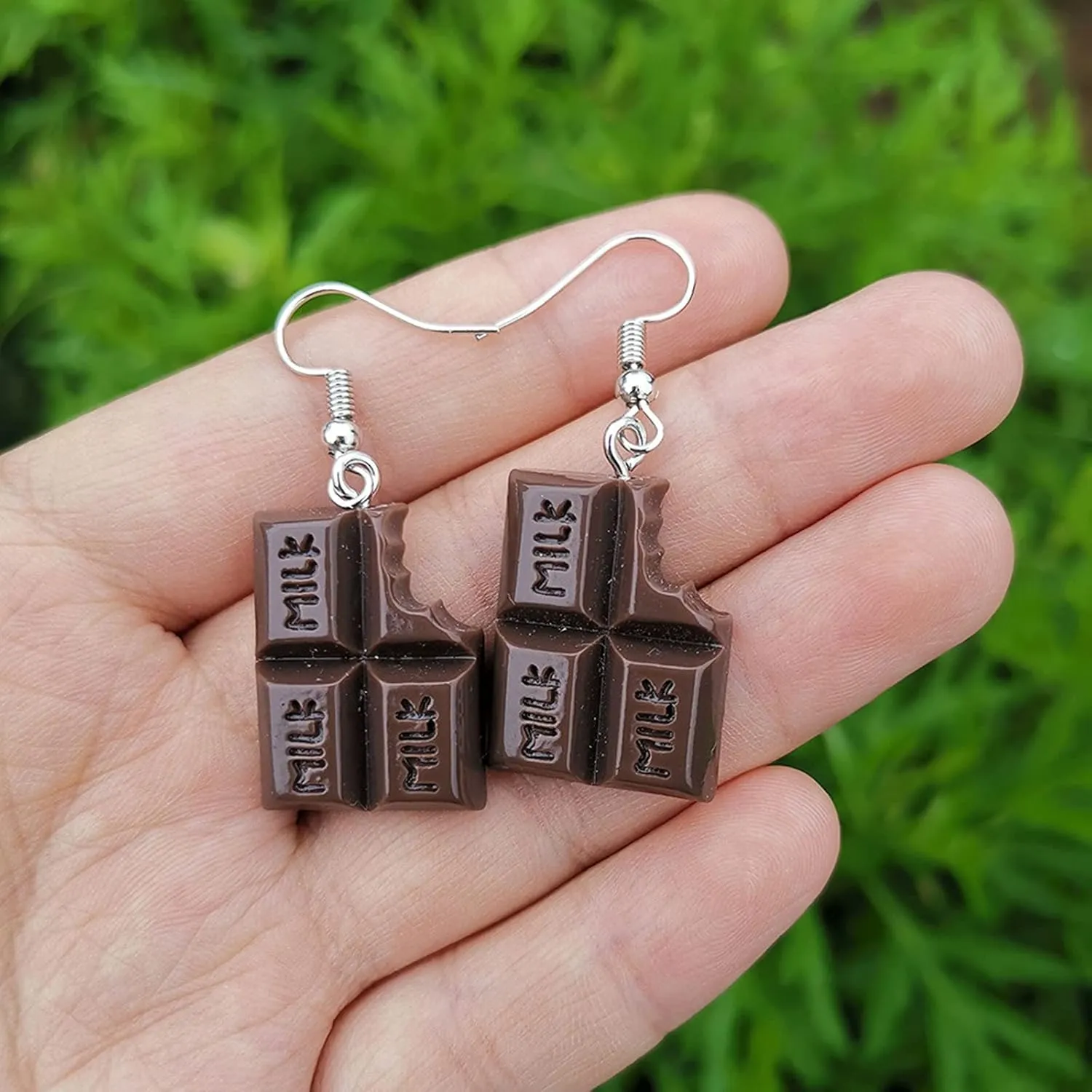 Chocolate Drop Earrings for Women Personalized Dangle Earrings Statement Earrings (Black, One Size)