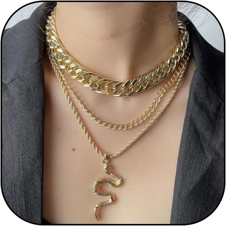 Choice Snake Necklace & Bracelet - Bendable Serpent Shape Collar - Women's Snake Jewelry