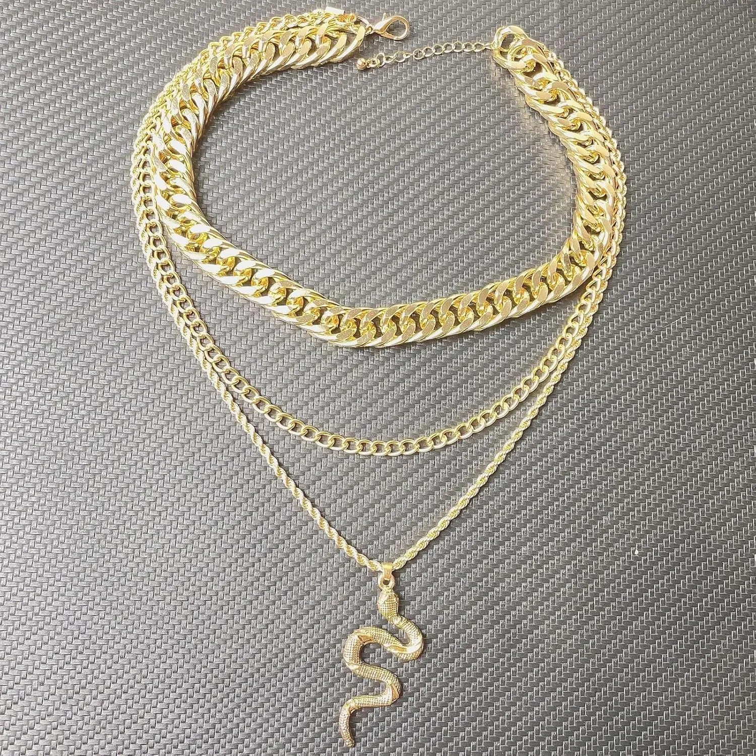Choice Snake Necklace & Bracelet - Bendable Serpent Shape Collar - Women's Snake Jewelry