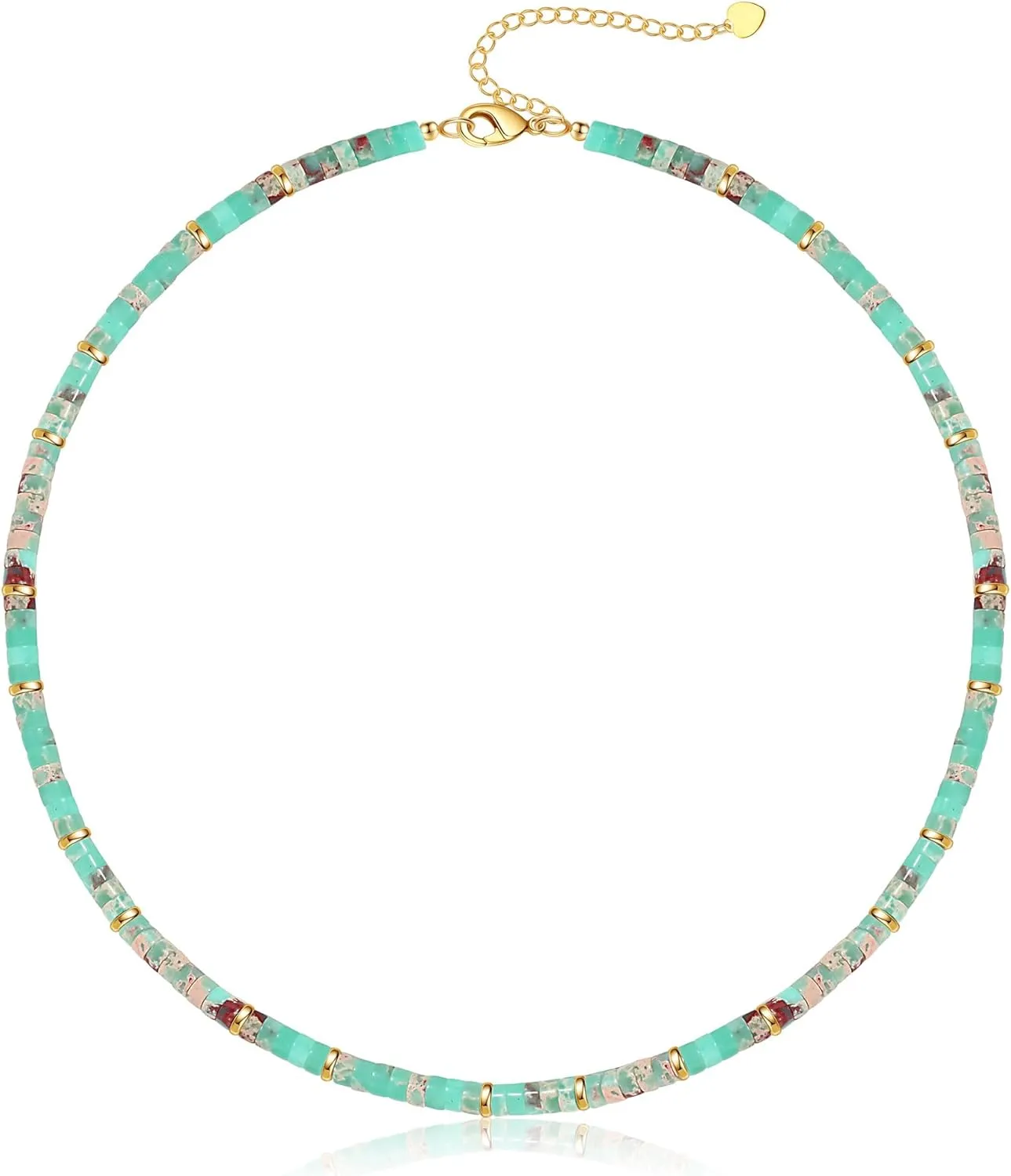 Choker Necklace for Women,Gemstone Beaded Necklace Choker Necklaces for Women Stocking Stuffers for Teens Gifts for Her Adjustable 14k Gold Anniversary Birthday Christmas Jewelry