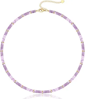 Choker Necklace for Women,Gemstone Beaded Necklace Choker Necklaces for Women Stocking Stuffers for Teens Gifts for Her Adjustable 14k Gold Anniversary Birthday Christmas Jewelry