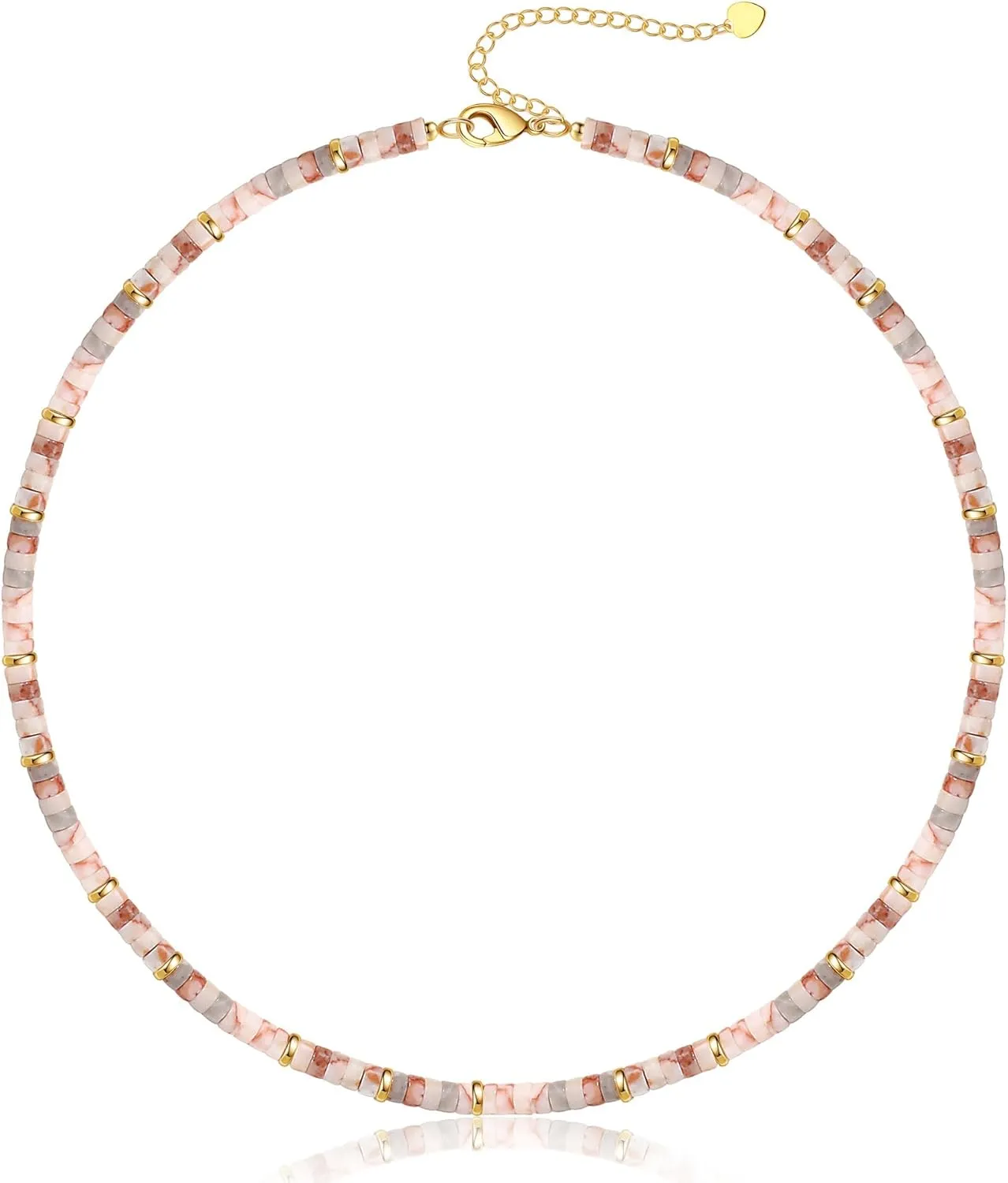 Choker Necklace for Women,Gemstone Beaded Necklace Choker Necklaces for Women Stocking Stuffers for Teens Gifts for Her Adjustable 14k Gold Anniversary Birthday Christmas Jewelry