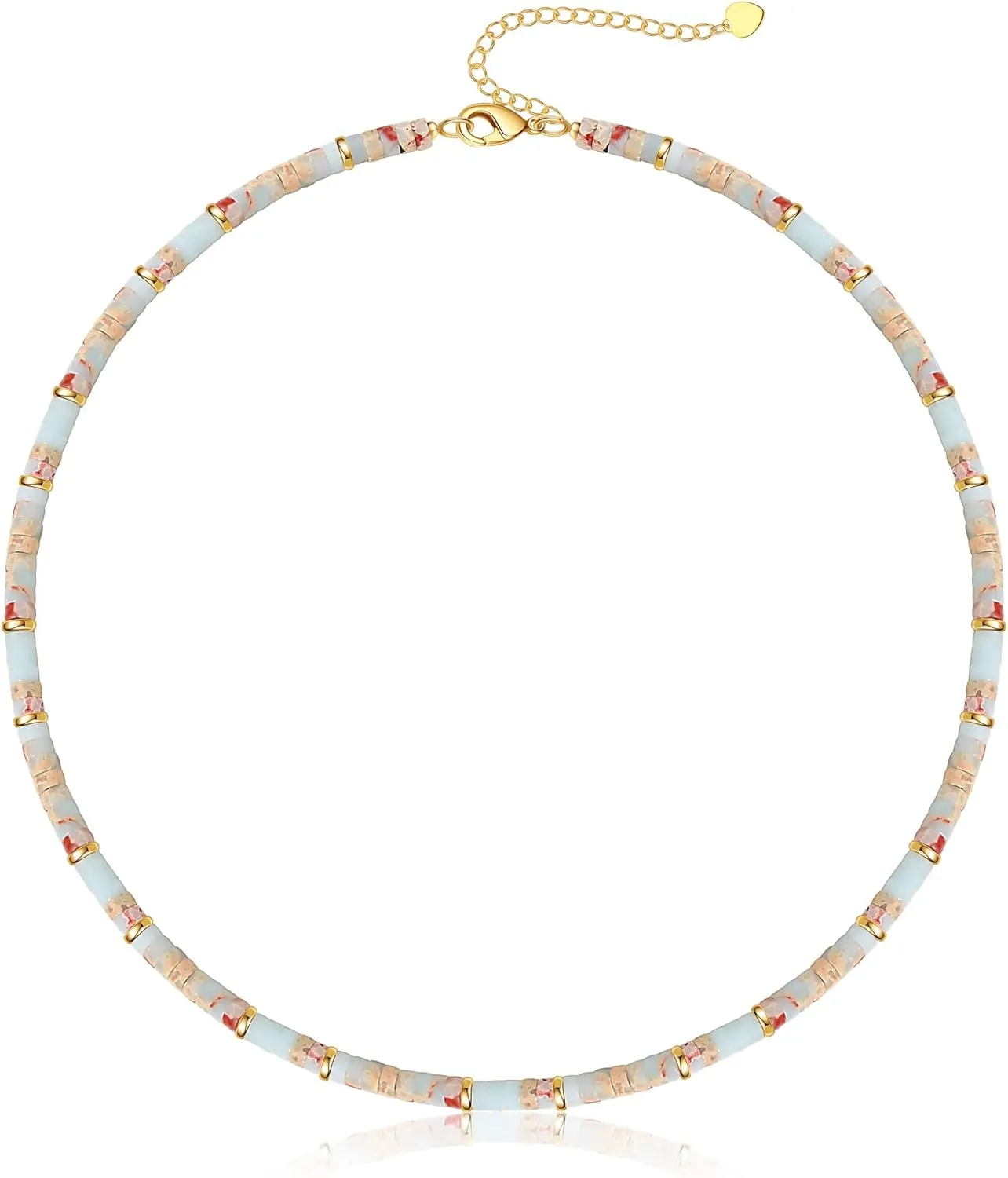 Choker Necklace for Women,Gemstone Beaded Necklace Choker Necklaces for Women Stocking Stuffers for Teens Gifts for Her Adjustable 14k Gold Anniversary Birthday Christmas Jewelry