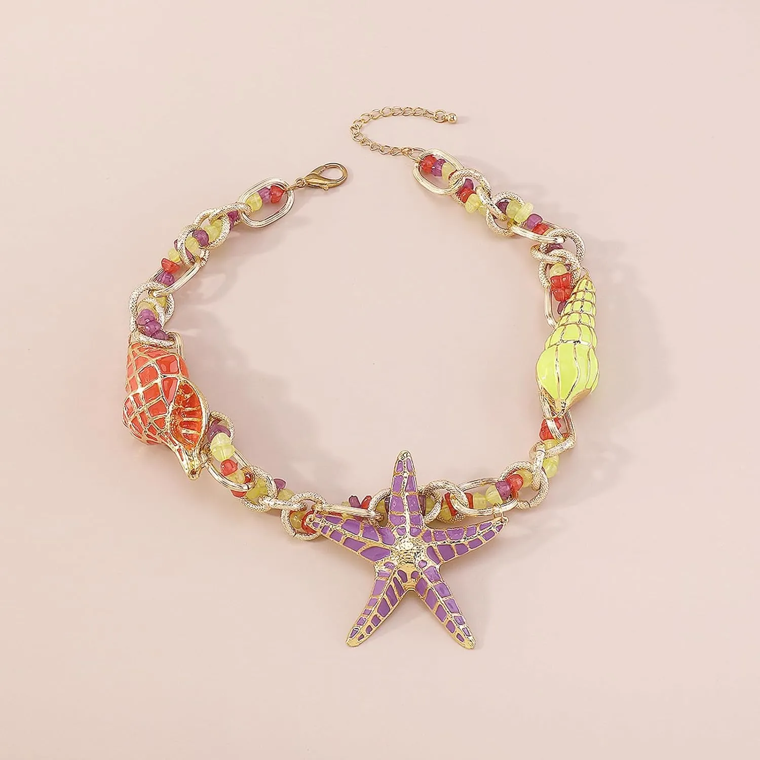 Choker Necklaces for Women Trendy Pendant Bohemian Handmade Beaded Choker Necklace Adjustable Colorful Seashell Surfer Necklaces Beach Pooka Boho Trendy Choker Summer Wedding Anniversary Jewelry