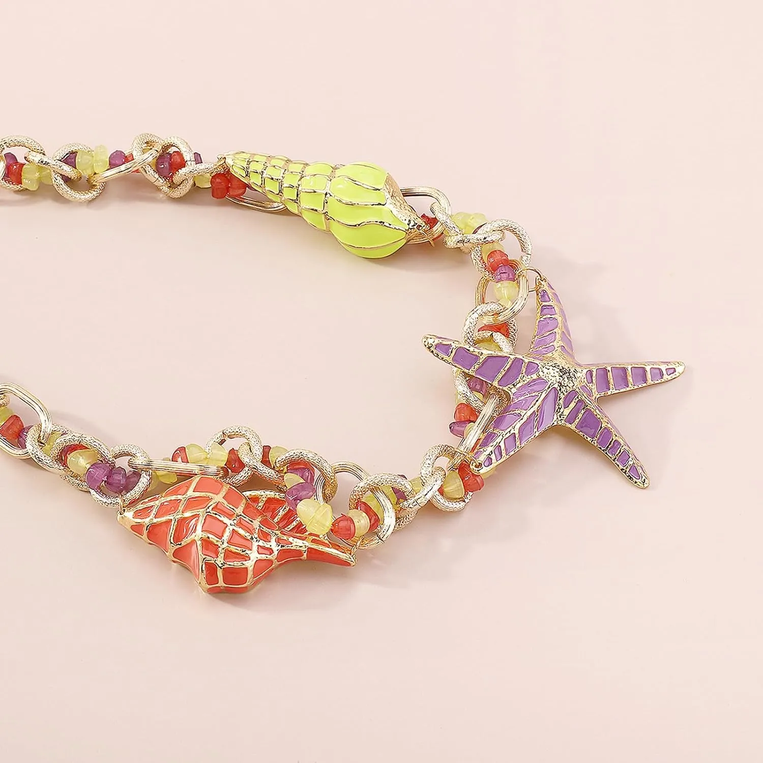 Choker Necklaces for Women Trendy Pendant Bohemian Handmade Beaded Choker Necklace Adjustable Colorful Seashell Surfer Necklaces Beach Pooka Boho Trendy Choker Summer Wedding Anniversary Jewelry