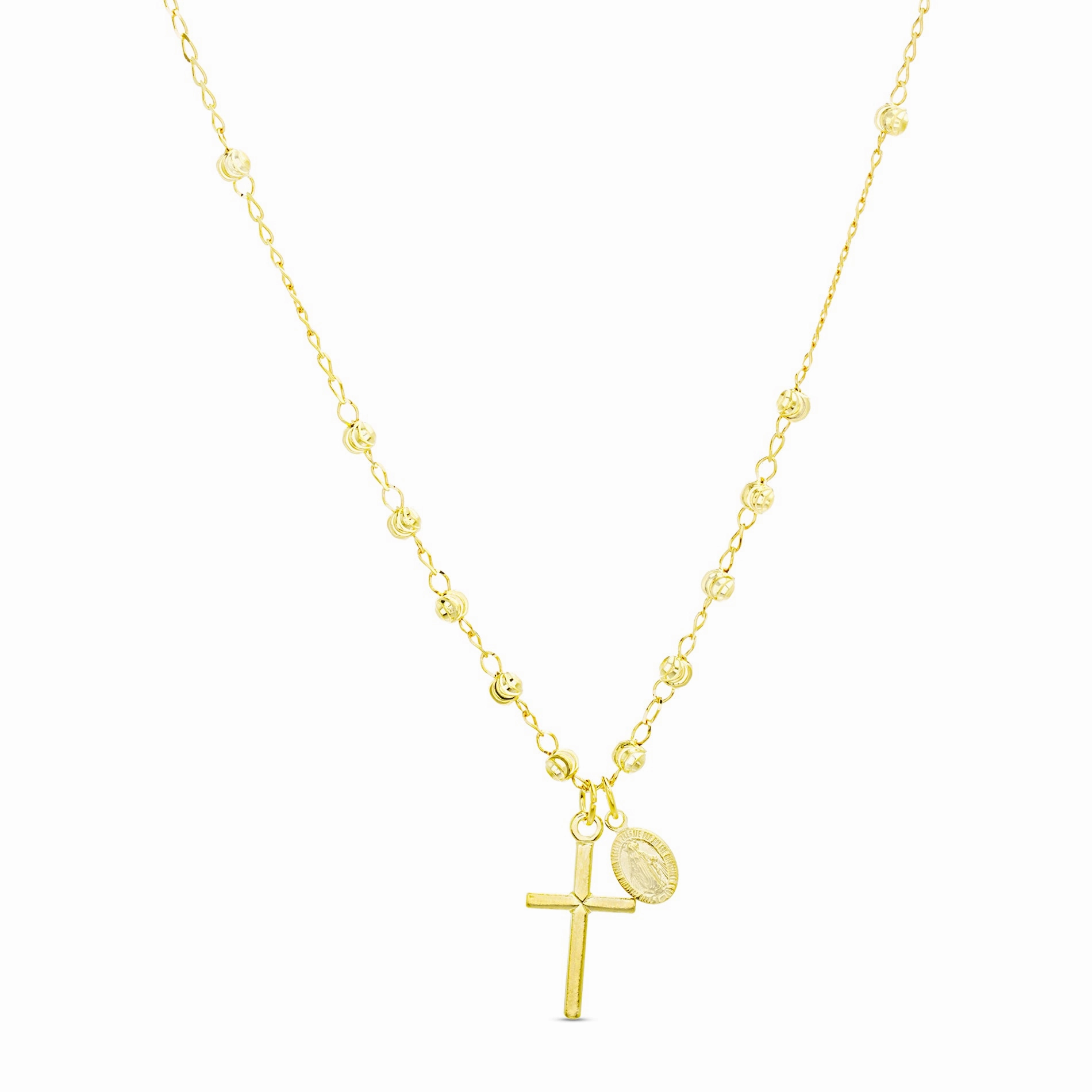 Sterling Silver Virgin Mary Cross Dangle Necklace Youth Gift Fantastic Design