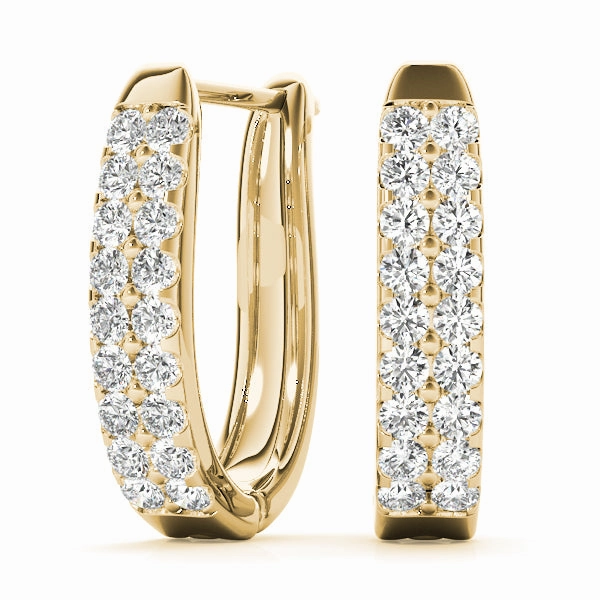 Diamond J-Hoops 18-Stone Earrings Stunning Item Opulent Embellishment