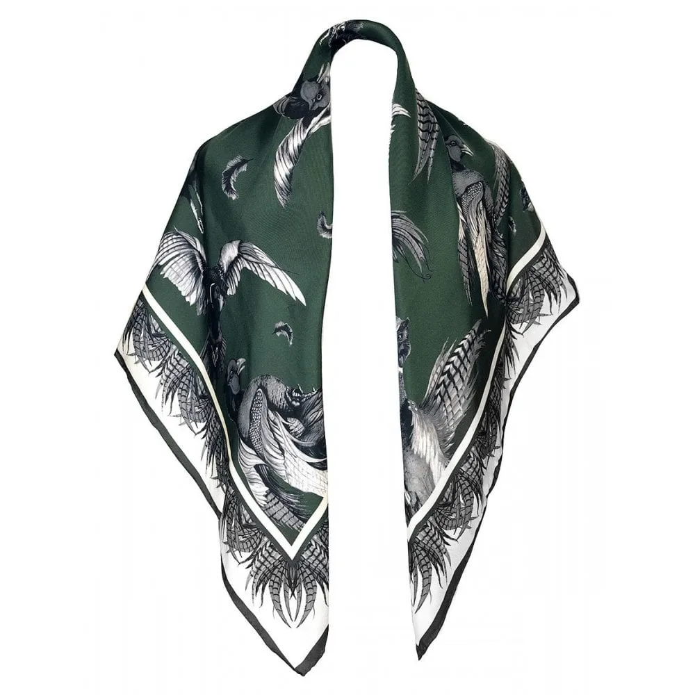 Clare Haggas Ladies Turfwar Monochrome Large Square Silk Scarf