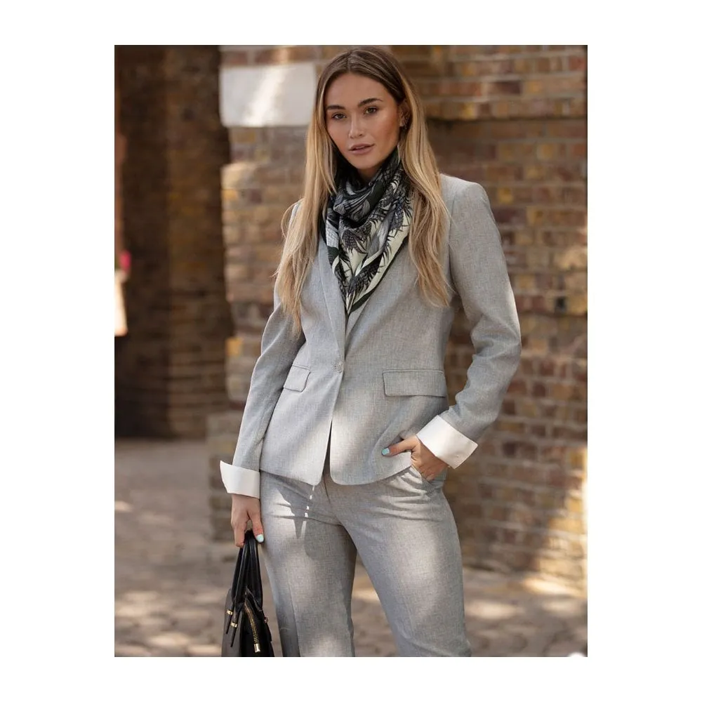 Clare Haggas Ladies Turfwar Monochrome Large Square Silk Scarf