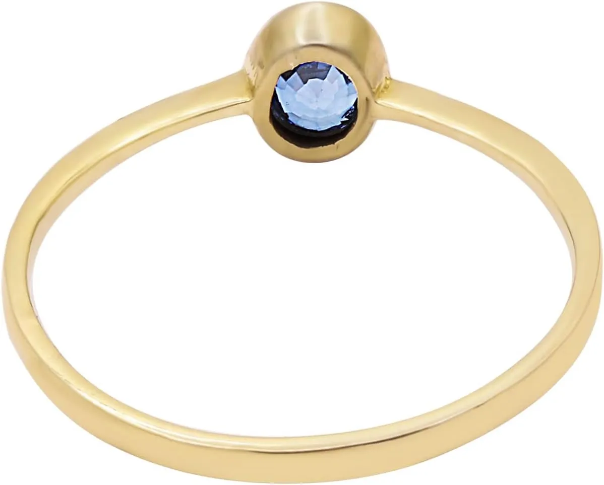 Classic Sapphire Oval Ring 9k Solid Yellow Gold Engagement Anniversary Rings Minimalist Women Birthday Ring Gift For Her September Birthstone Mother Jewelry Christmas Gift