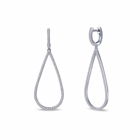 Pave Dangle Earrings Refined Shape Weekend Glam