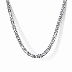 Cool Fit 925 Sterling Silver Solid Men's Cuban Link Chain Necklace