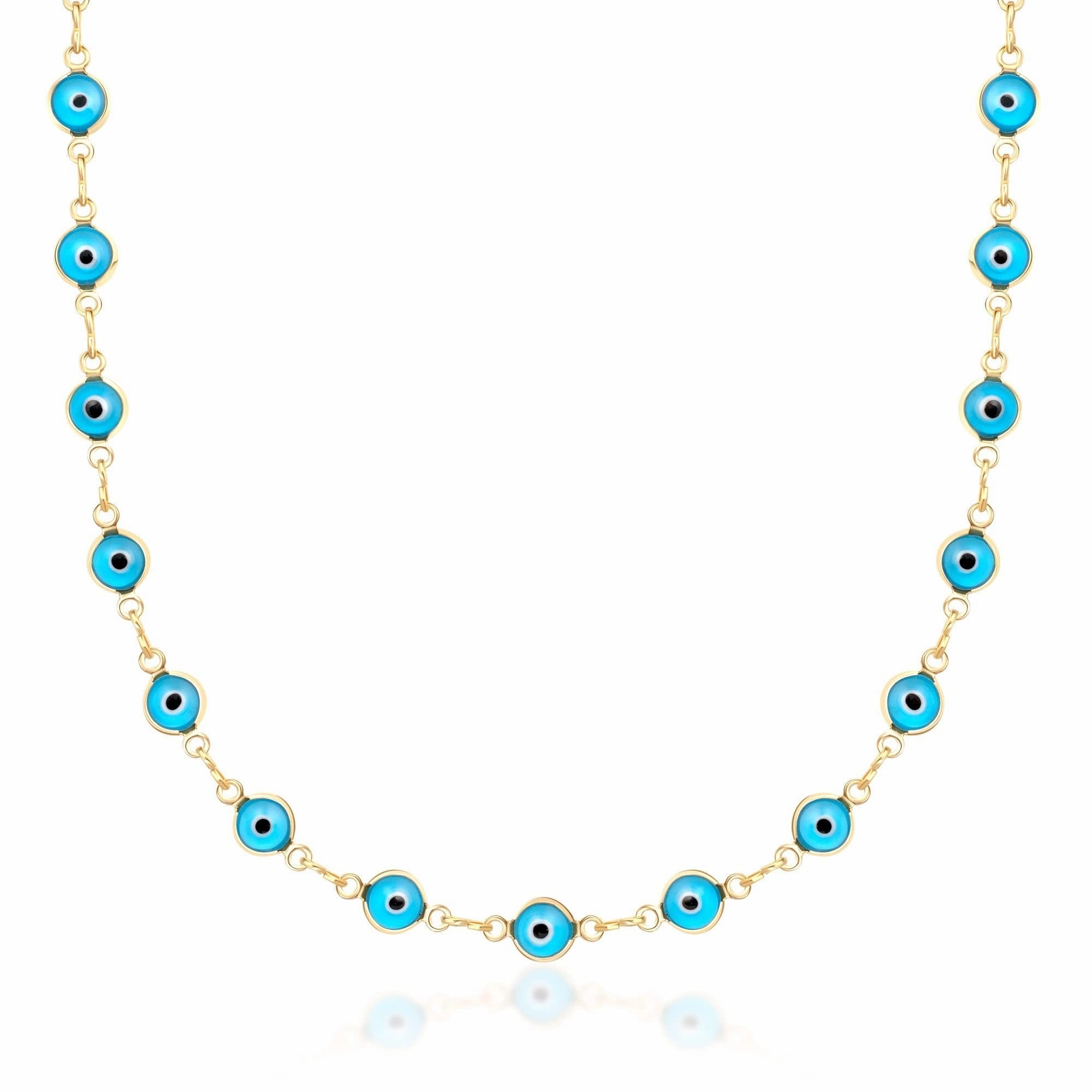 Barzel 18K Gold Plated Evil Eye Necklace - Made In Brazil Festival Gift Artisan Piece