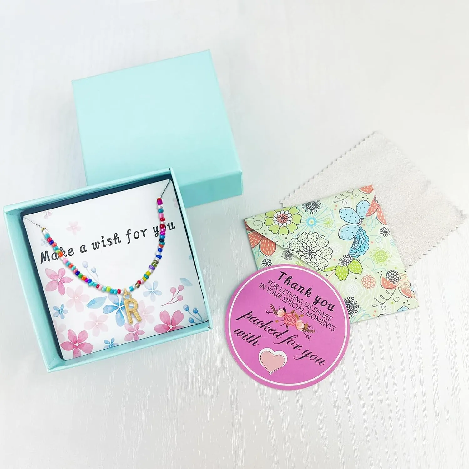 Colorful Beaded Initial Necklaces for Wowen Girls, Mother's Day Gifts for Mom from Daughter Son, Choker Necklace for Women, Gold Plated Name Letter Necklaces
