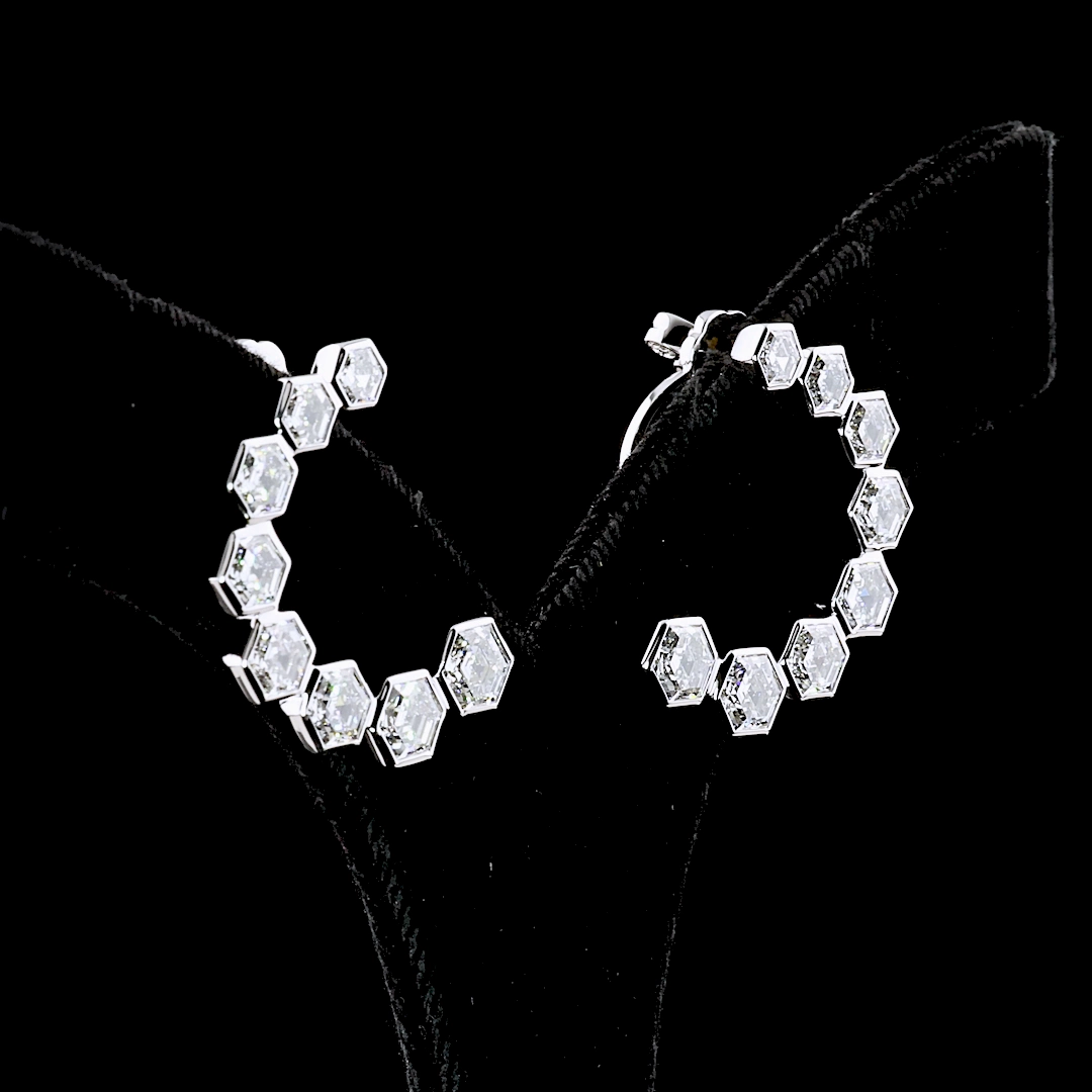 14K WHITE GOLDEarring Earrings Colorful Trinket Graceful Design