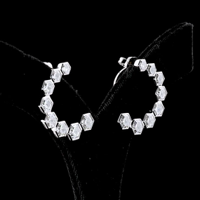 14K WHITE GOLDEarring Earrings Colorful Trinket Graceful Design