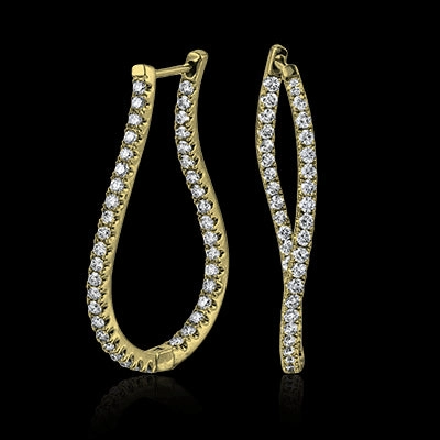Daytime Embellishment ZE209 Hoop Earring in 14k Gold with Diamonds