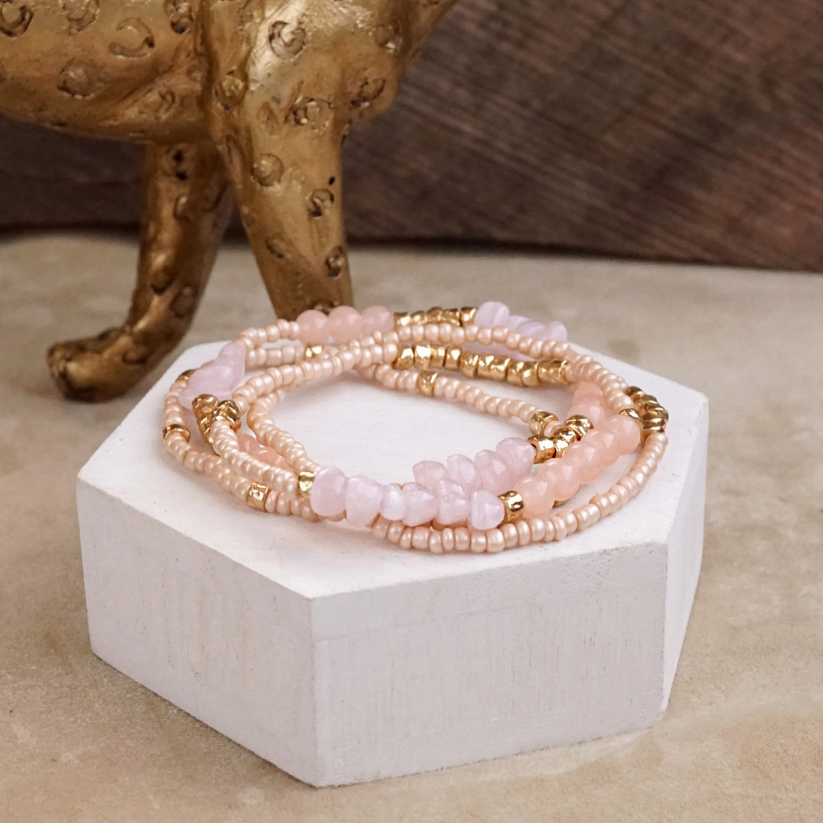 Multiple Composites One-Of-A-Kind Angle Sunwashed Layers ?C Dainty Beaded Bracelet Set (4pc)