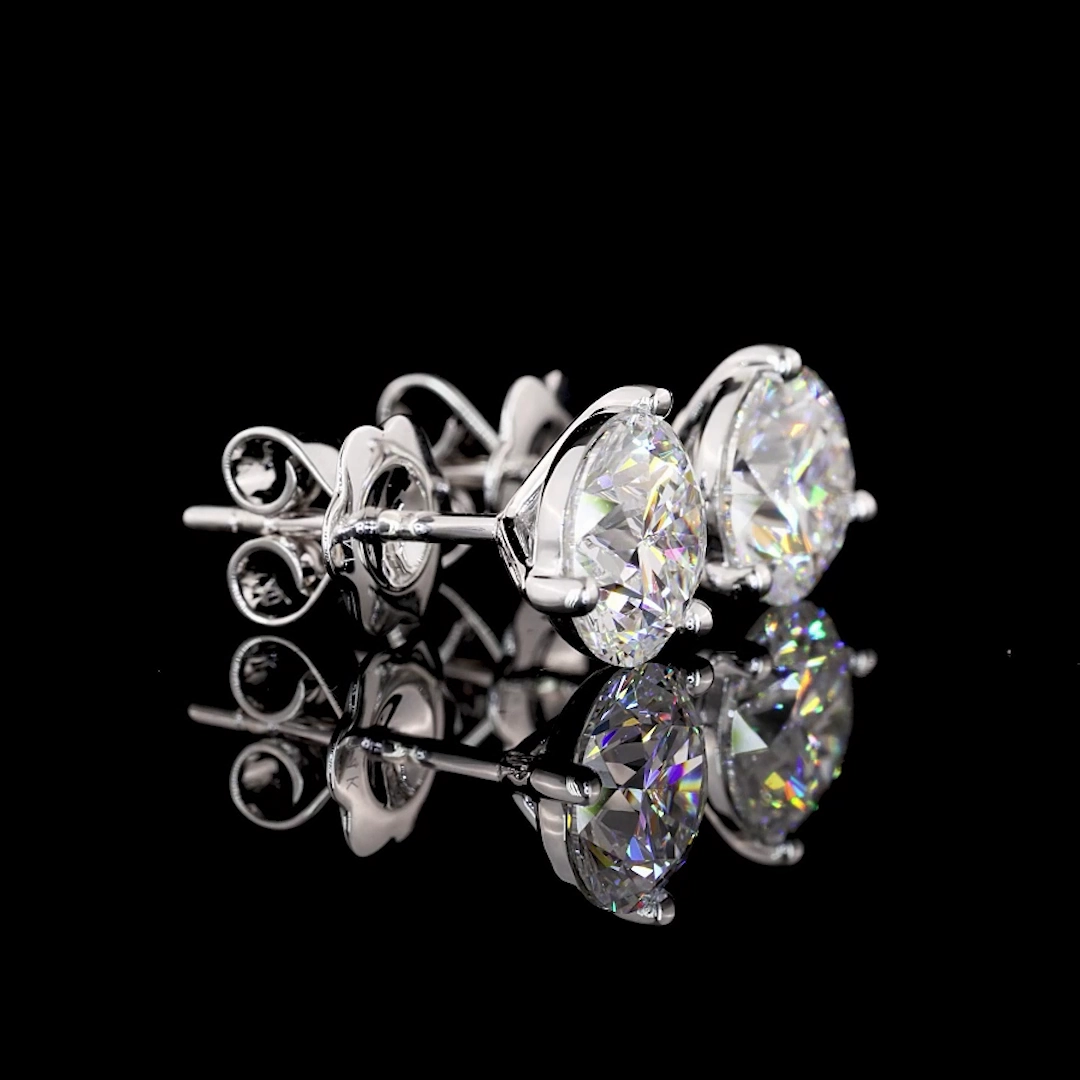 14K WHITE GOLDMartini Earrings Curved Accent Formal Accent