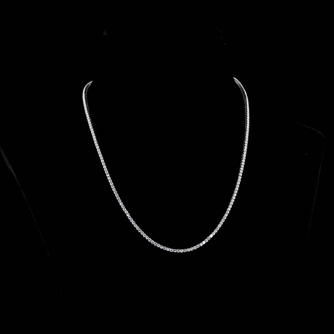 14K WHITE GOLDTennis Necklace Marvelous Accessory