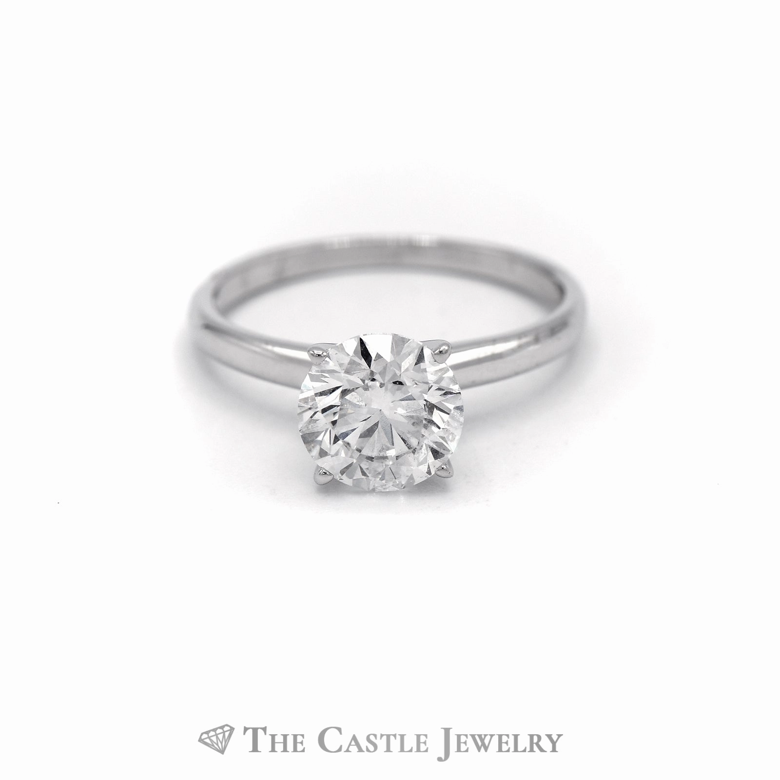 Glamorous Style 2.01CT Lab Grown Round Diamond Solitaire Engagement Ring in 14KT White Gold
