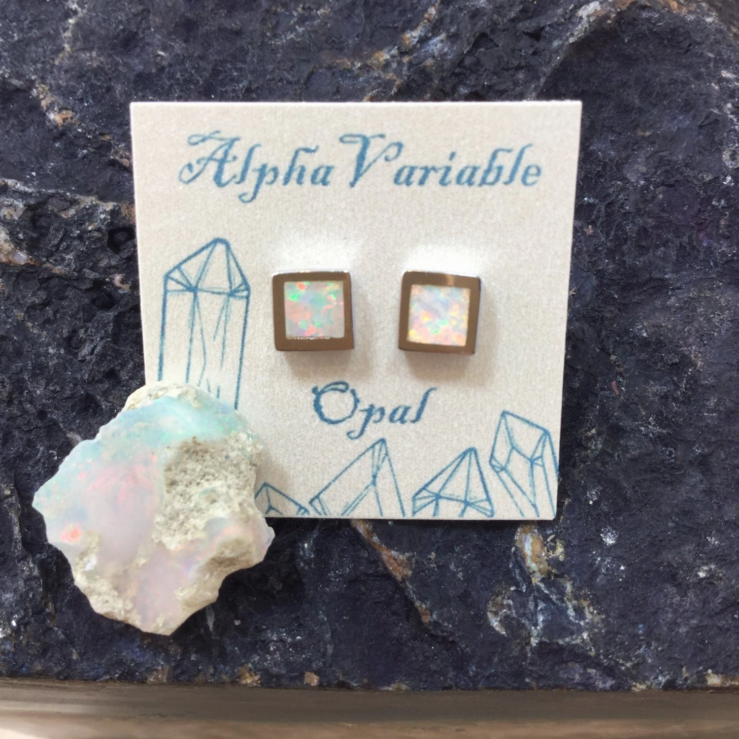 Sterling Silver Opal Earrings Retro Adornment