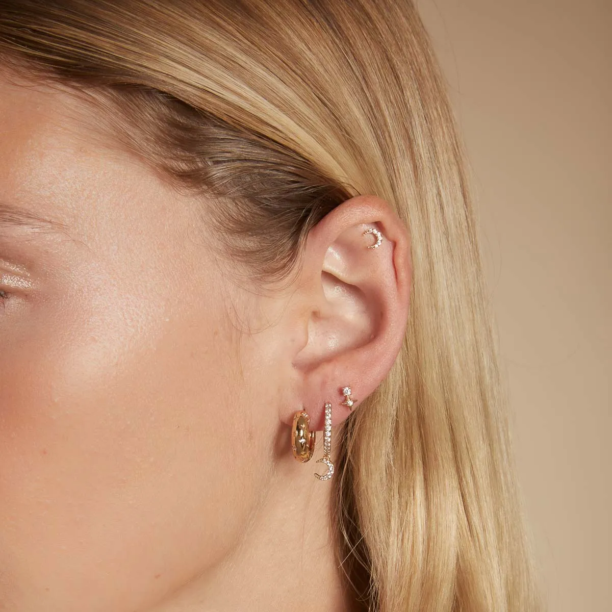 Cosmic Crystal Cluster Studs in Gold