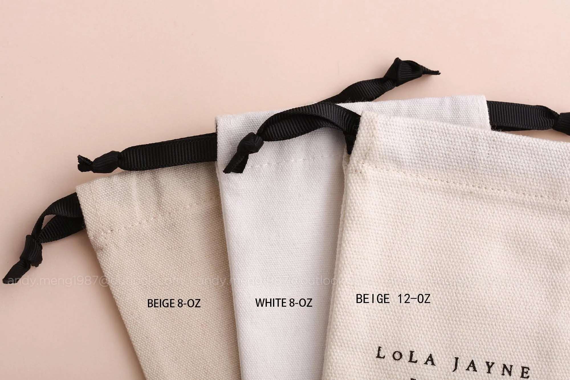 Cotton Canvas Jewelry Pouch drawstring canvas bag Custom Logo wedding favor pouch 50pcs CAV-101