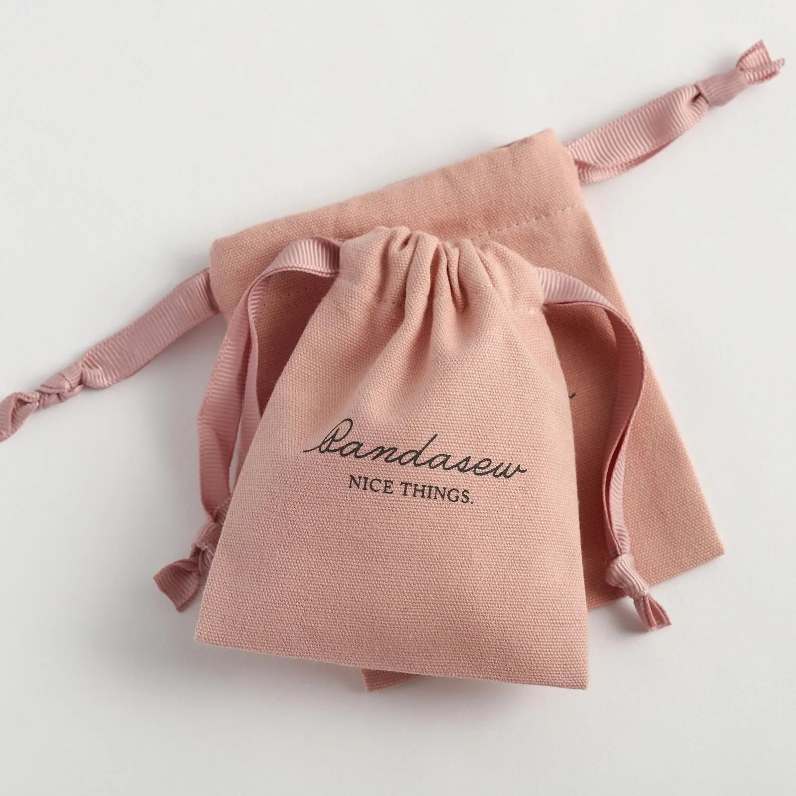 Cotton Canvas Jewelry Pouch drawstring canvas bag Custom Logo wedding favor pouch 50pcs CAV-101