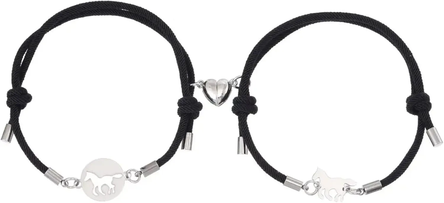 Couple Bracelets for Unisex Love Pony Matching Bracelets Adjustable Hand Rope Jewelry Gifts