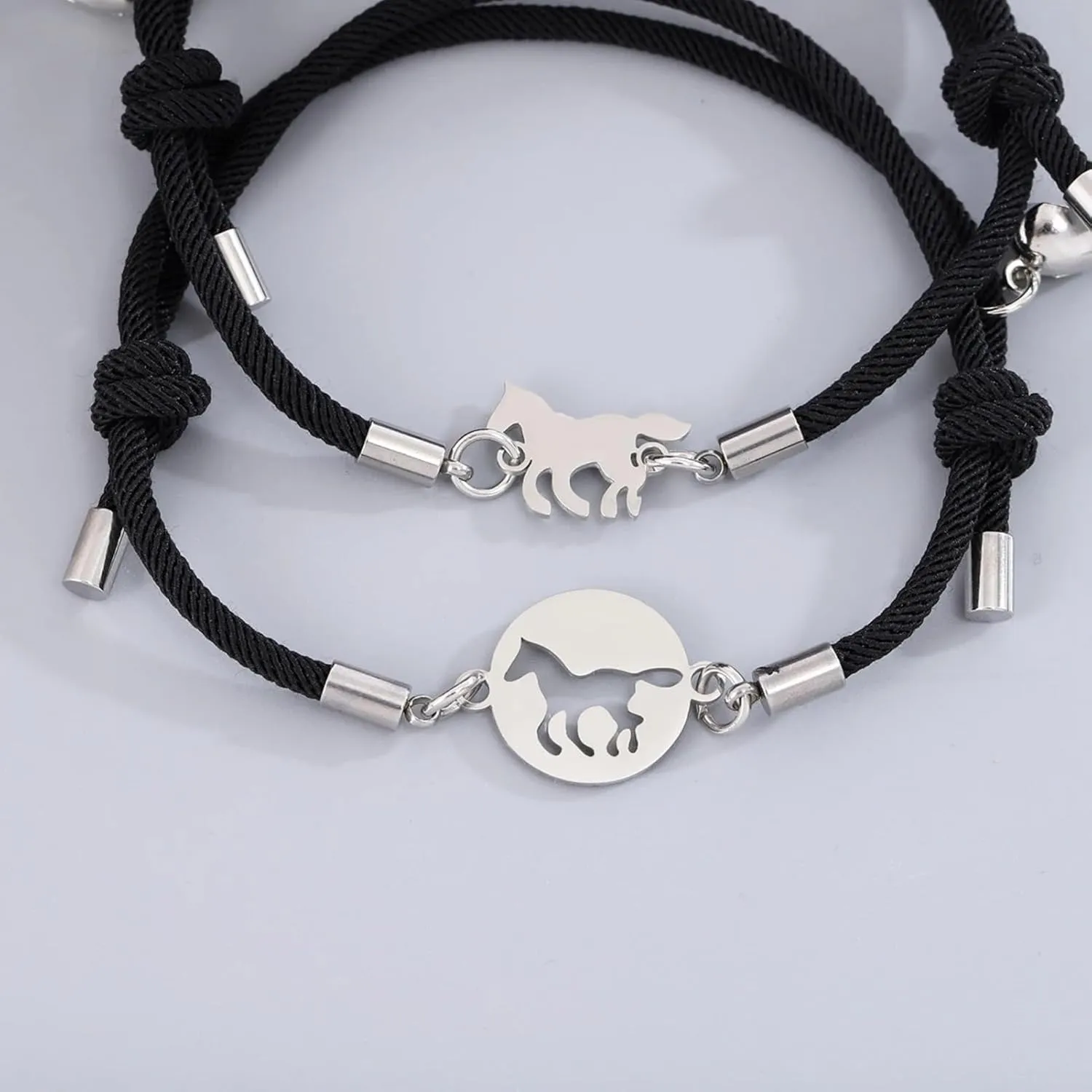 Couple Bracelets for Unisex Love Pony Matching Bracelets Adjustable Hand Rope Jewelry Gifts