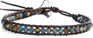 C·QUAN CHI Turquoise Bracelets Adjustable Friendship Bracelets Leather Wrap Bracelets for Women Jewelry