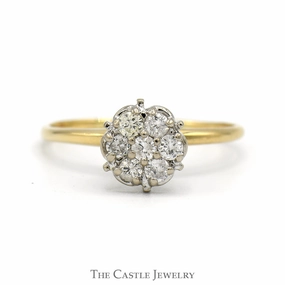 Artful Gift Chic Favorite 1/2cttw 7 Diamond Cluster Ring in 14k Yellow Gold