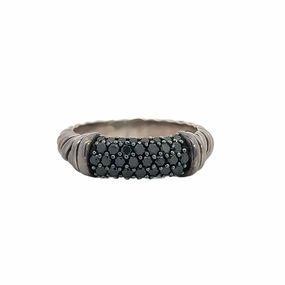 Kirkland Jewelry Estate | David Yurman Black Diamond Ring Gleaming Gem