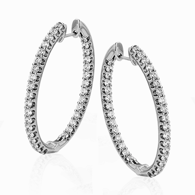 ZE219 Hoop Earring in 14k Gold with Diamonds Delicate Item