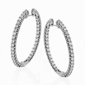 ZE219 Hoop Earring in 14k Gold with Diamonds Delicate Item