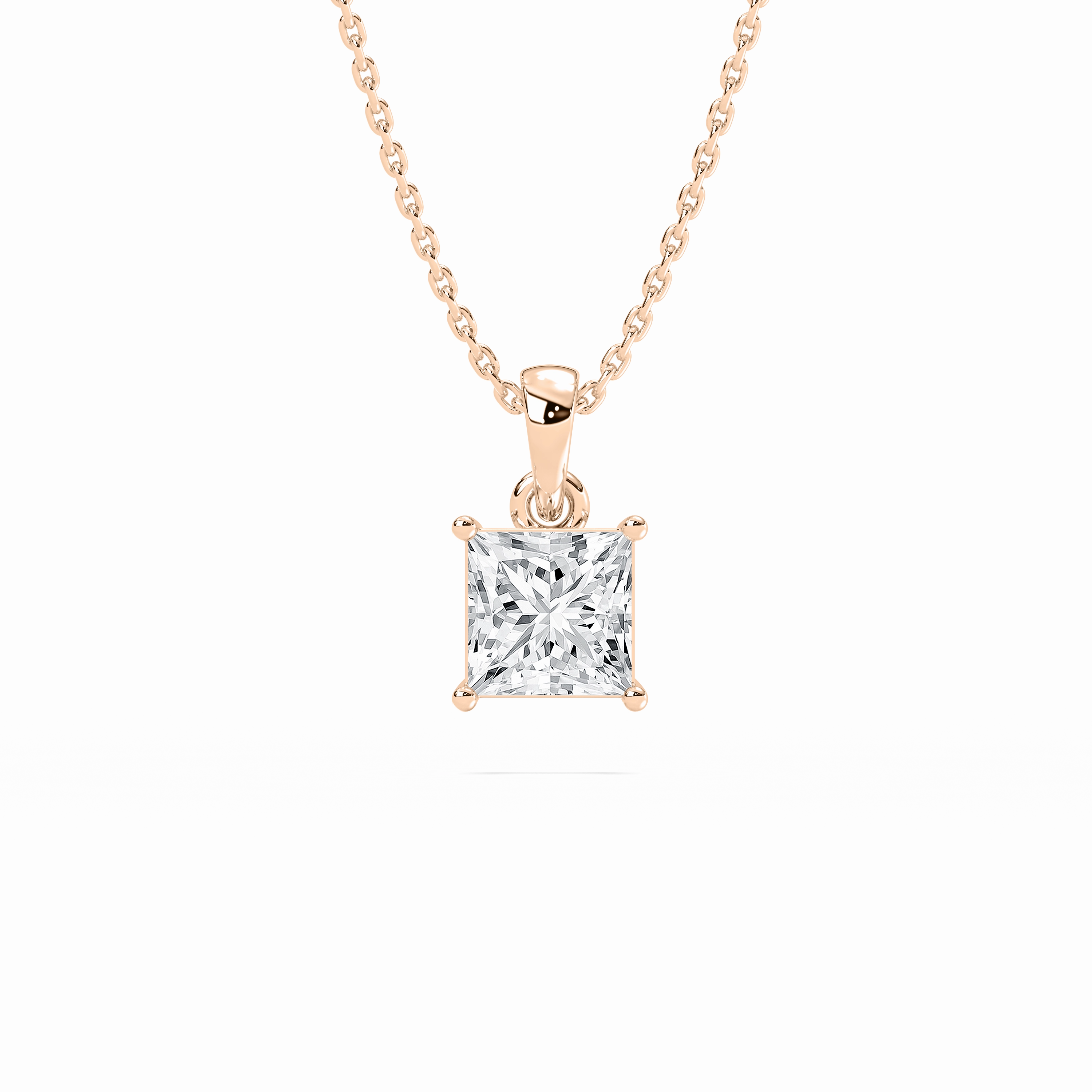 Comfortable Piece Engagement Accessory Cushion Lab Grown Diamond Timeless Single Bail Pendant - 18 Inches