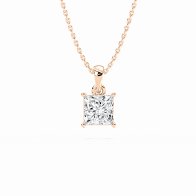 Exquisite Accessory Superior Design Cushion Lab Grown Diamond Timeless Single Bail Pendant - 18 Inches