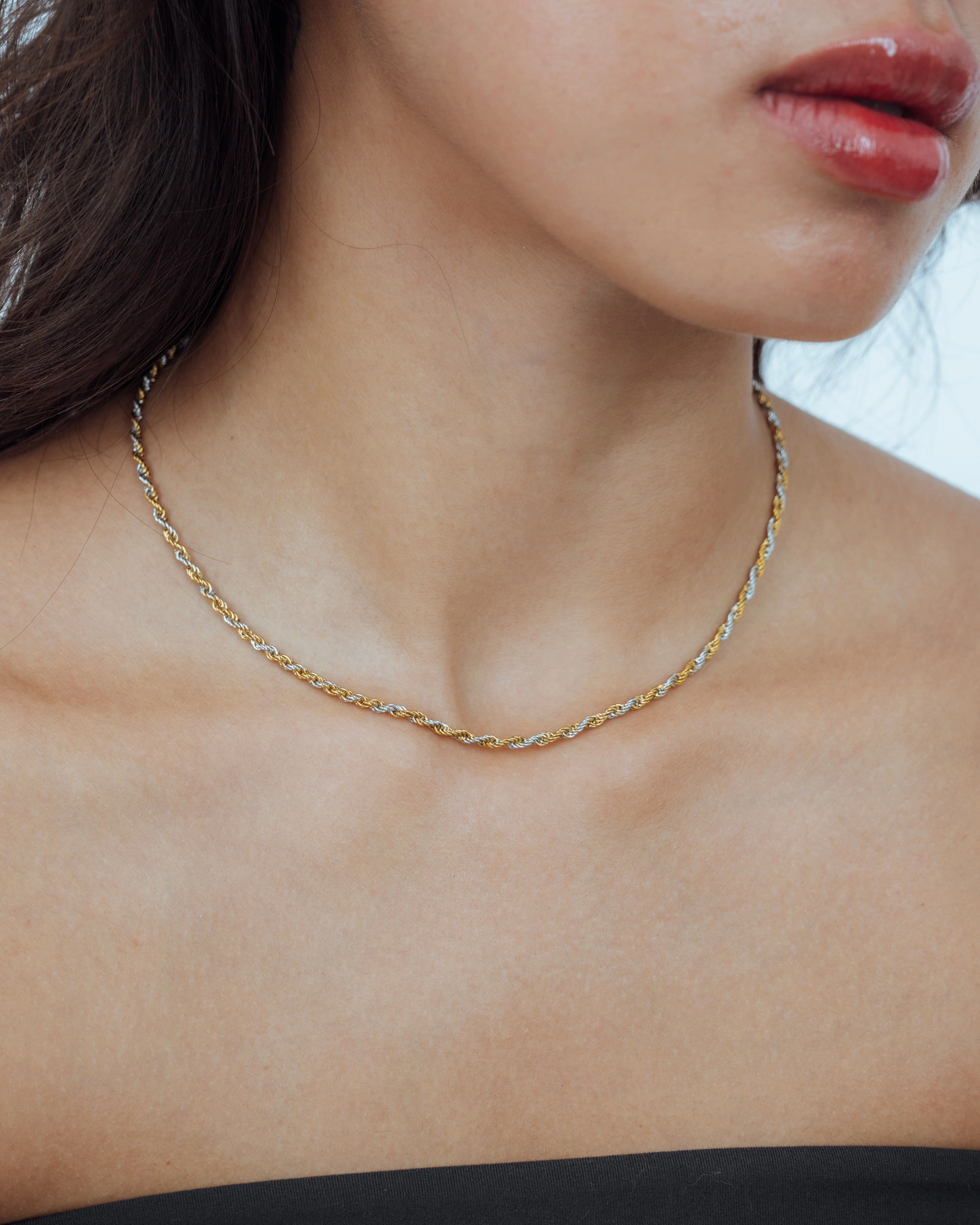Two Toned Rope Chain Necklace Holiday Jewelry Online Adornment