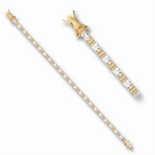 Common Thread 47402 - Gold Brass Bracelet with AAA Grade CZ  in Clear