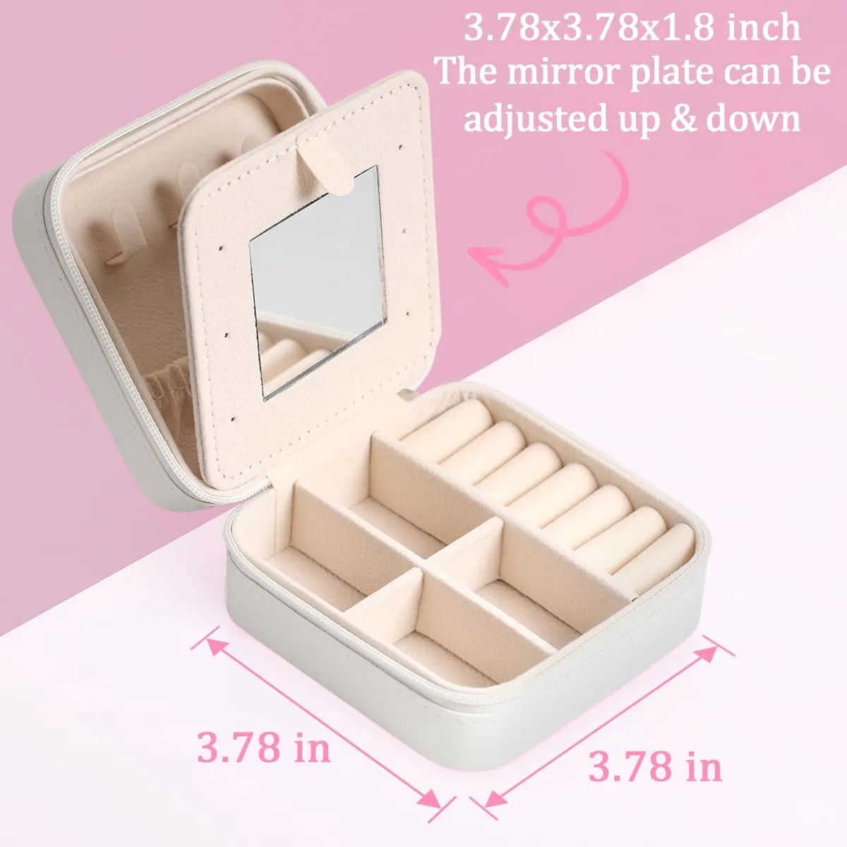 Cute Owl Travel Jewelry Box Small Jewelry Holder Organizer with Mirror Earring Organizer Jewelry Case Mini Necklace Cases