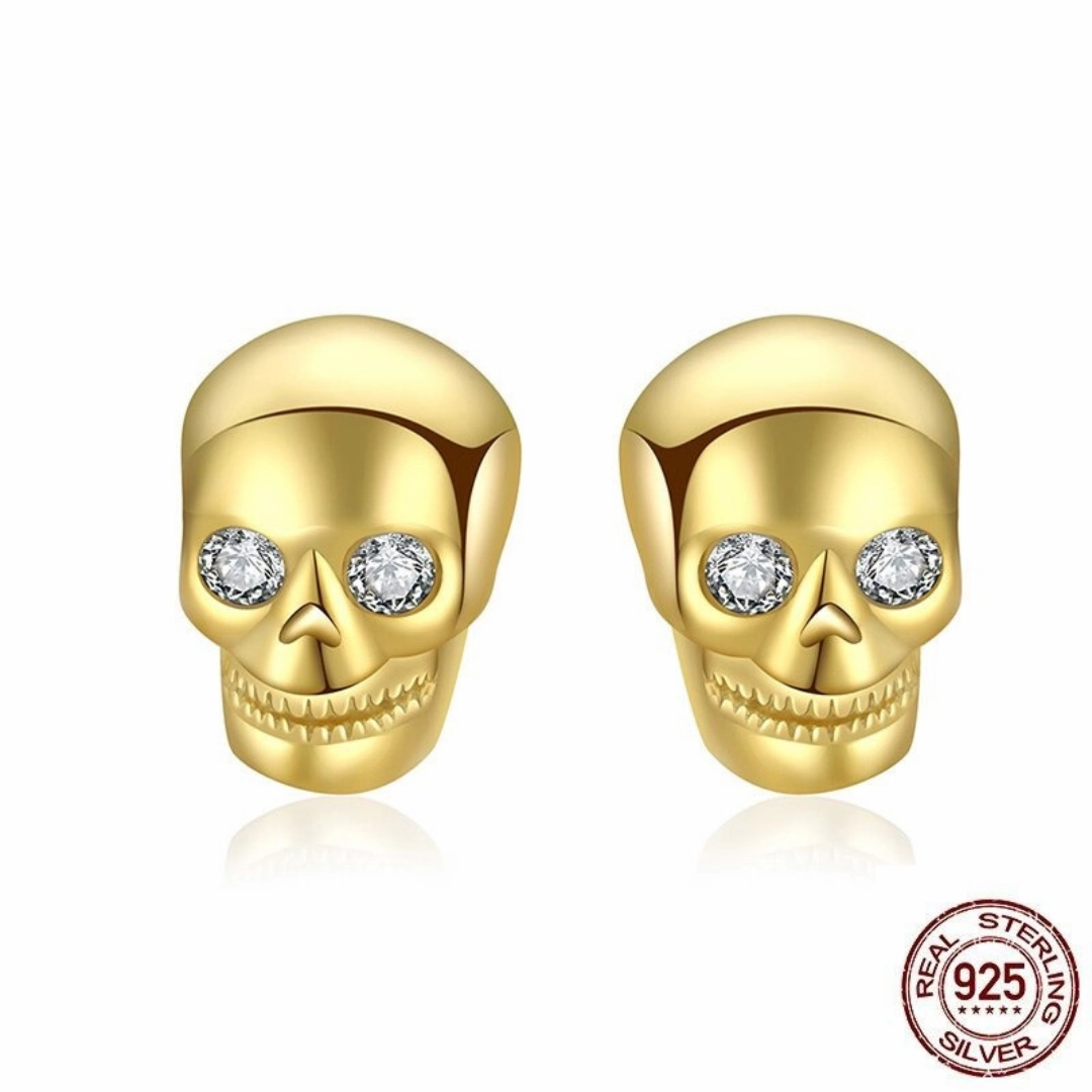 Cycolinks 925 Sterling Silver Skull Earrings Daytime Ornament