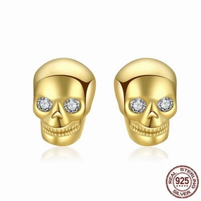 Cycolinks 925 Sterling Silver Skull Earrings Daytime Ornament