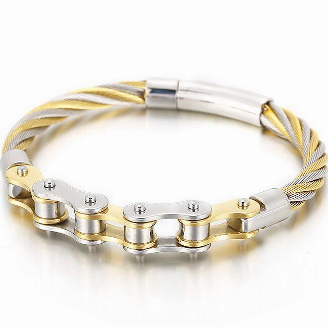Favorable Blends Cycolinks Braided Wire Mens Bike Chain Bracelet