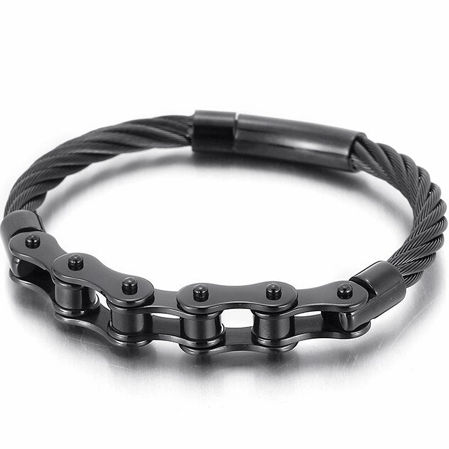 Sudden Sensation Cycolinks Braided Wire Mens Bike Chain Bracelet